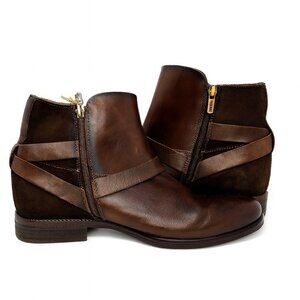 NEW Pikolinos Rotterdam Leather Suede Ankle Boots Women Brown Strap Sz 8 New